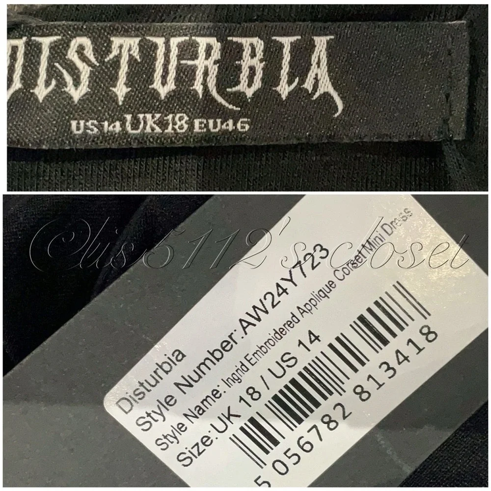 Disturbia Ingrid Embroidered Hand Applique Babydoll Corset Mini Dress Size 14 1X - Picture 11 of 16